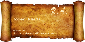Roder Amadil névjegykártya